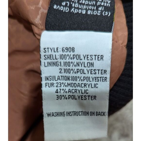 Body Glove Women's Large Hooded with Faux Fur Trim Jacket Zip Up in Black - Picture 10 of 10